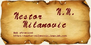 Nestor Milanović vizit kartica